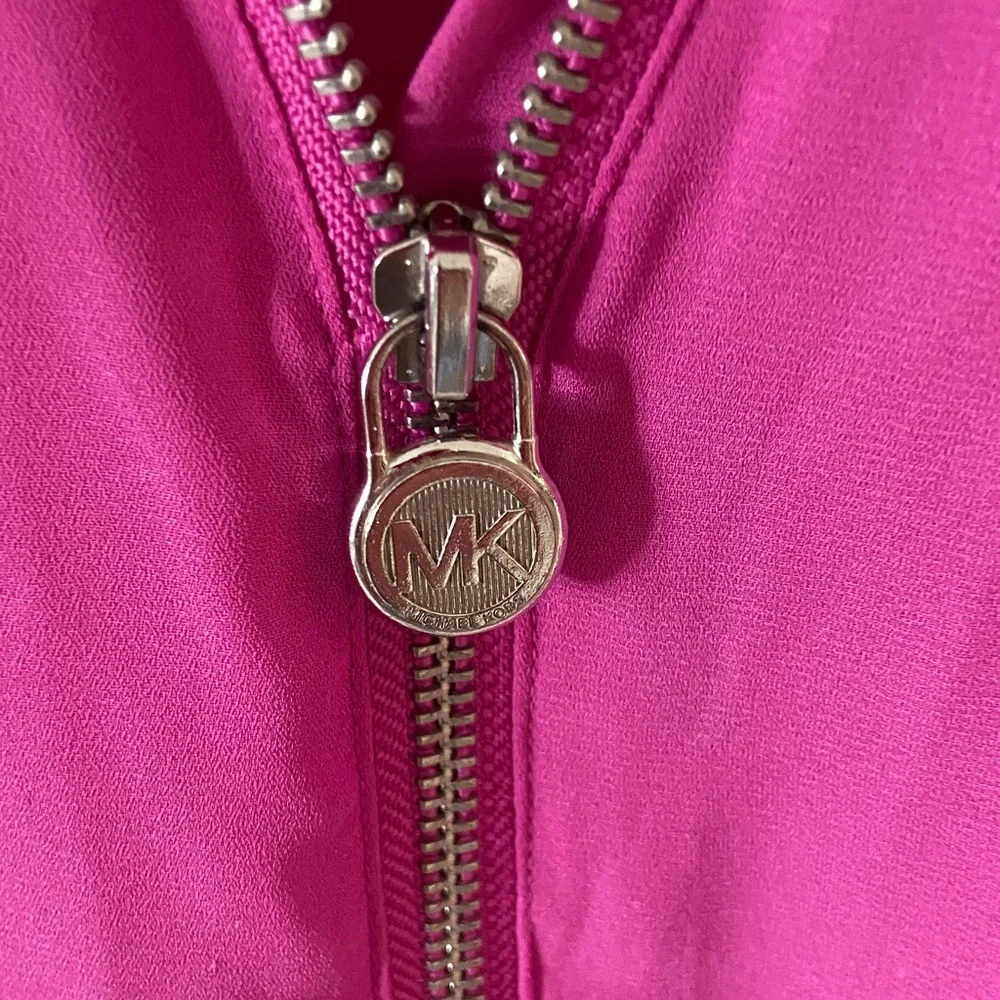 Michael Kors Women's Pink Zip-Up Blouse, size L